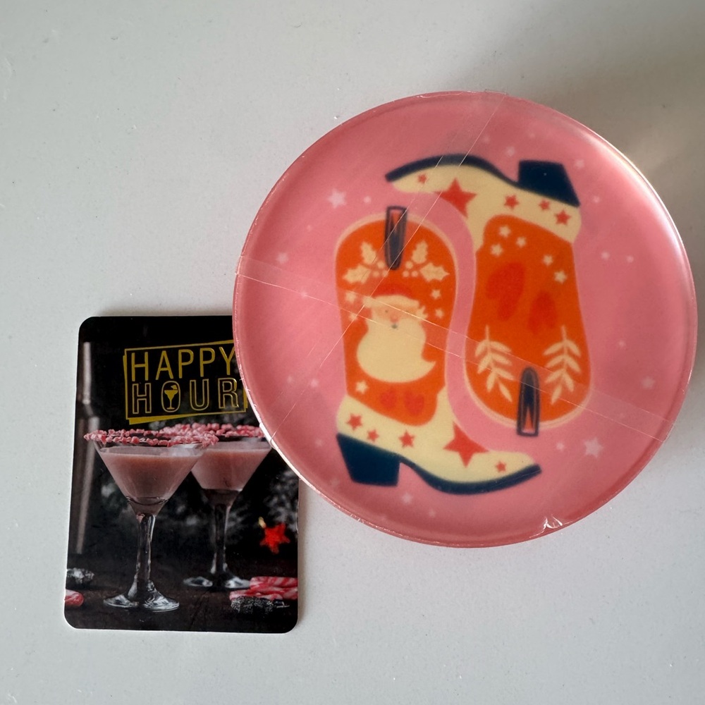 Bread + Butter Pink Cowboy Boot Party Coasters